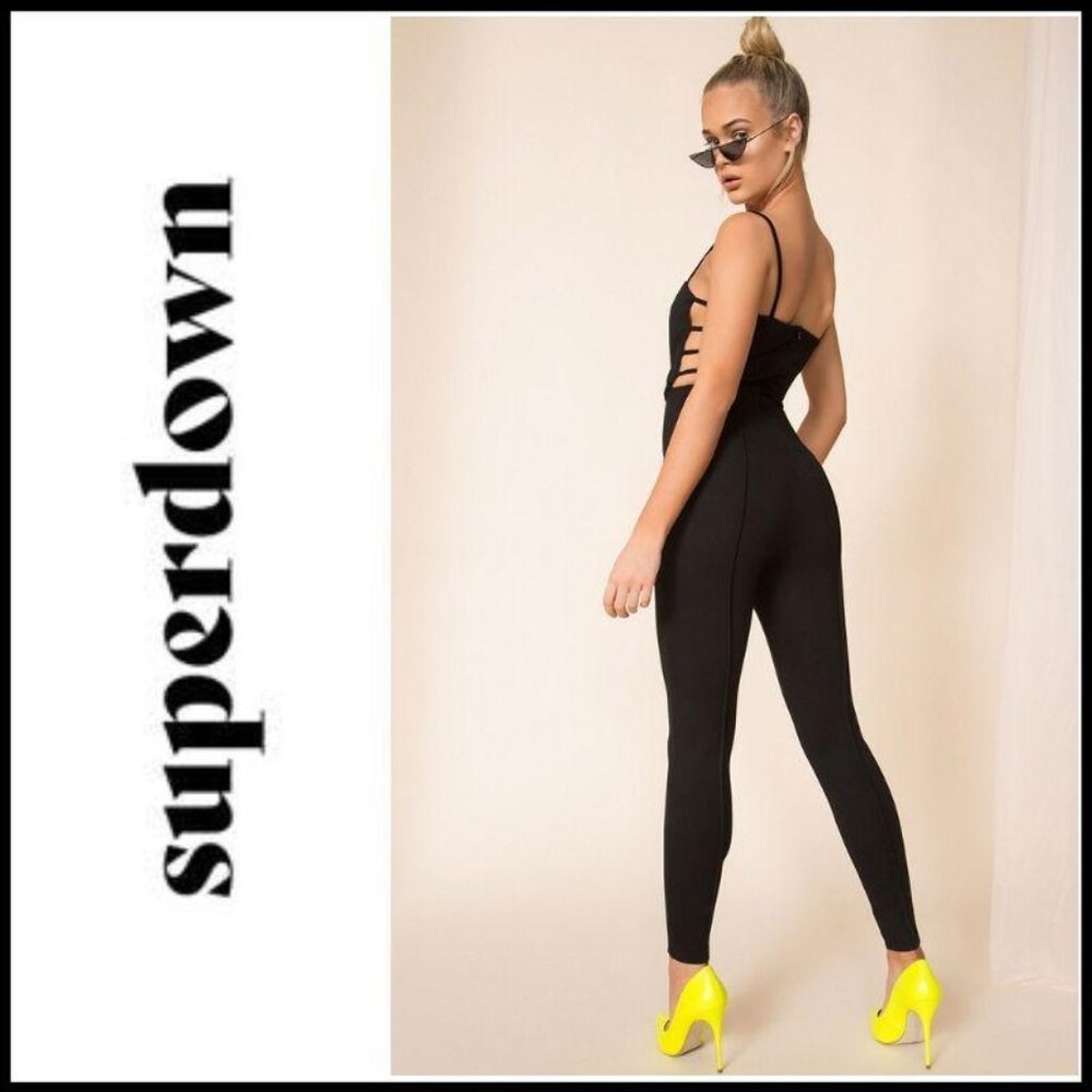 NWT SUPERDOWN Jazlyn Black Jumpsuit, XXS - Picture 3 of 8